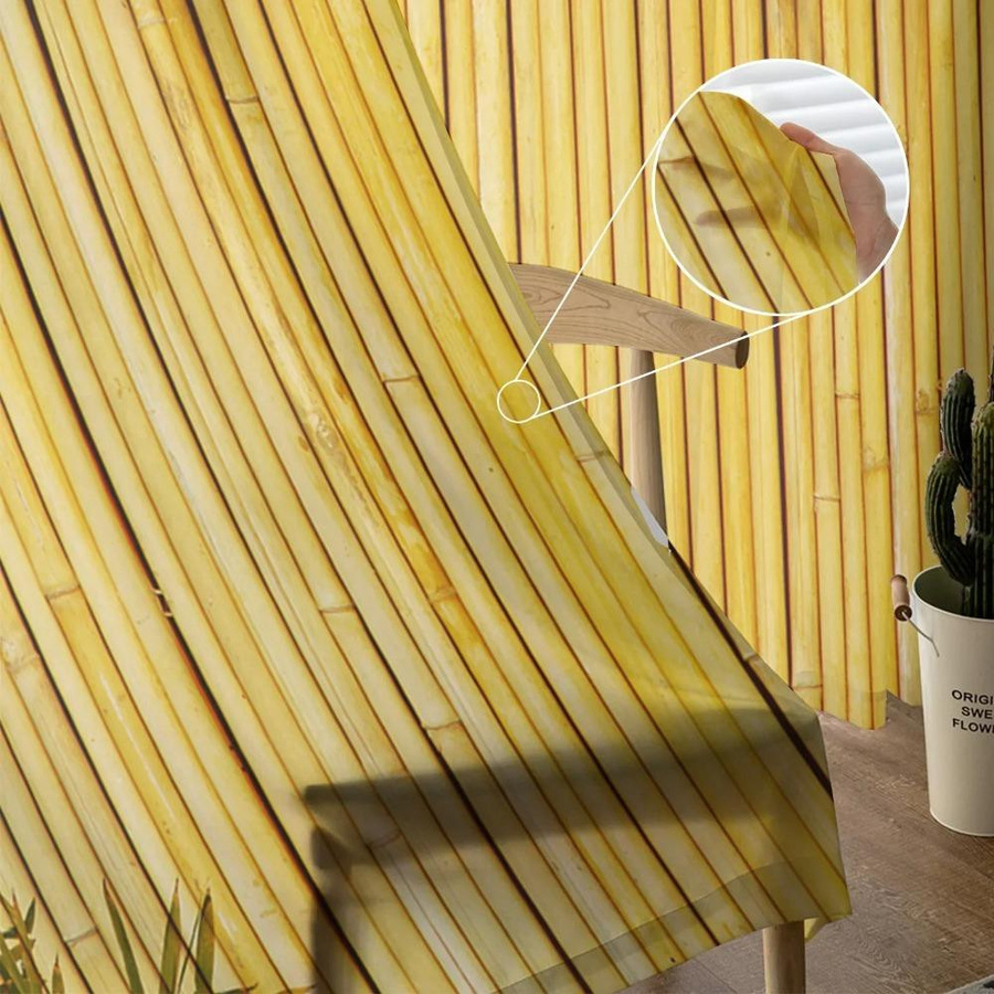 Yiran Furniture Bambus Zen Vorhänge im chinesischen Stil, transparente Tüll-Gardinen für Wohnzimmer, Schlafzimmer und Küche, 2er-Set, Breite: 135 cm, Höhe: 137 cm - Bild 2