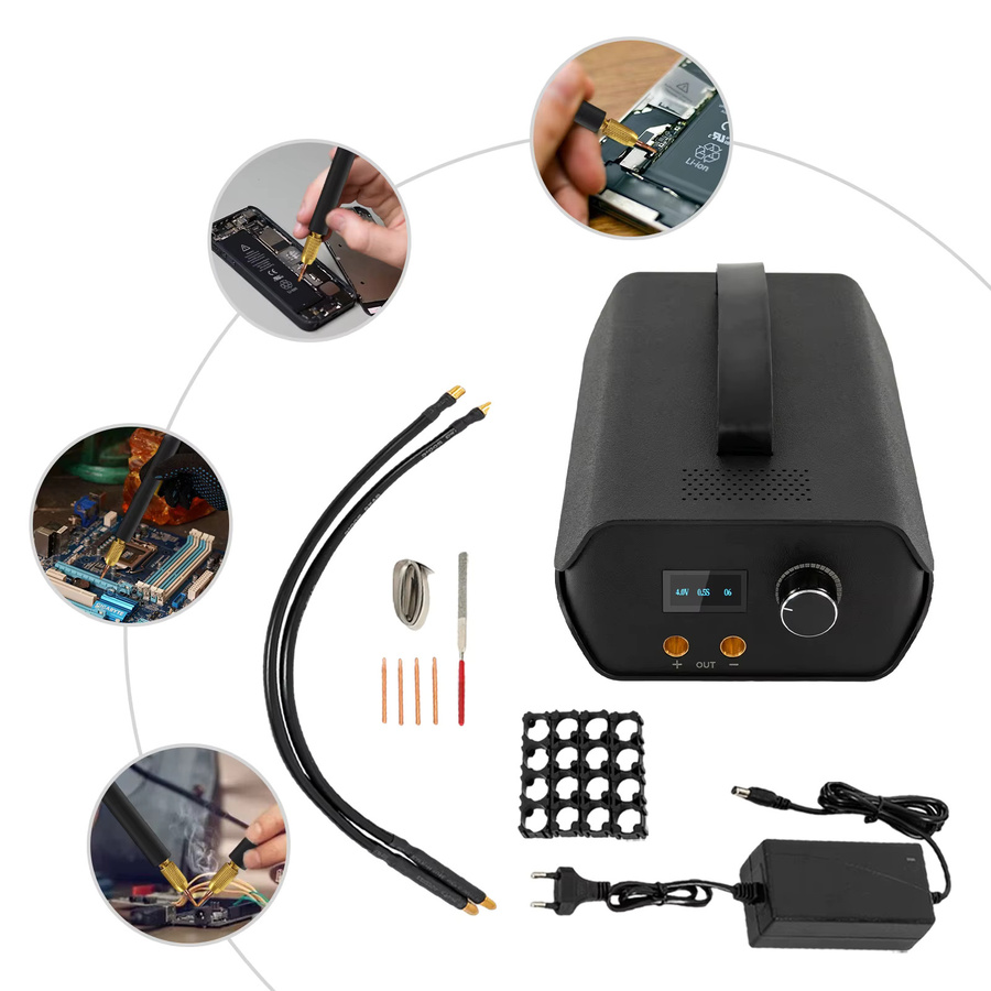 CNCEST 3000F Farad Kondensator-Punktschweißgerät in Schwarz mit 2 Stiften und Nickelstreifen für 18650 Lithium-Batteriepacks (220V EU) - Bild 6