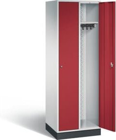 C+P Garderobenschrank Intro mit Rubinroter Front und lichtgrauem Korpus, H x B x T: 195 x 62 x 49 cm - Bild 1