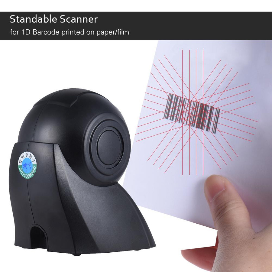 Aibecy Omnidirektionaler 1D USB-Orbit-Barcode-Scanner in Schwarz mit 20-Zeilen-Scan und 1800 t/s Geschwindigkeit - Bild 5