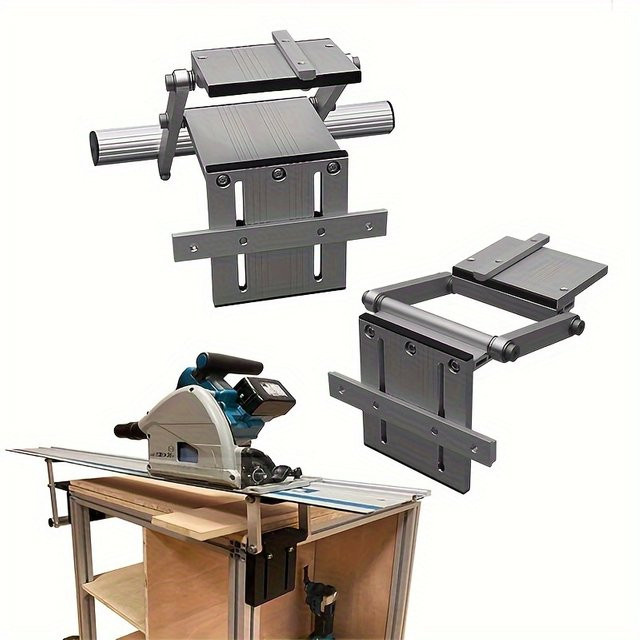 Führungsschiene Set für Kreissäge aus Aluminiumlegierung in Silber und Weiß für präzise Schnitte in der Holzbearbeitung - Bild 1