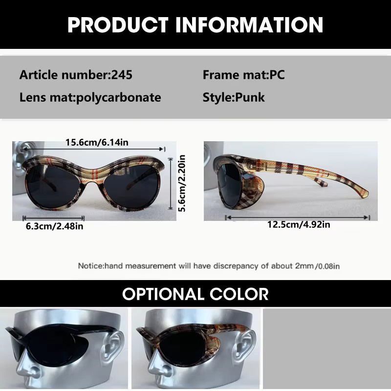 OCYCO Cat Eye Sonnenbrille, Vollrand, Unisex - Bild 2
