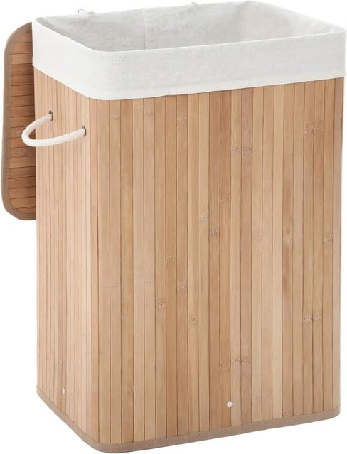Songmics Wäschetonne mit Deckel in Holzfarbe/Braun - Bild 1