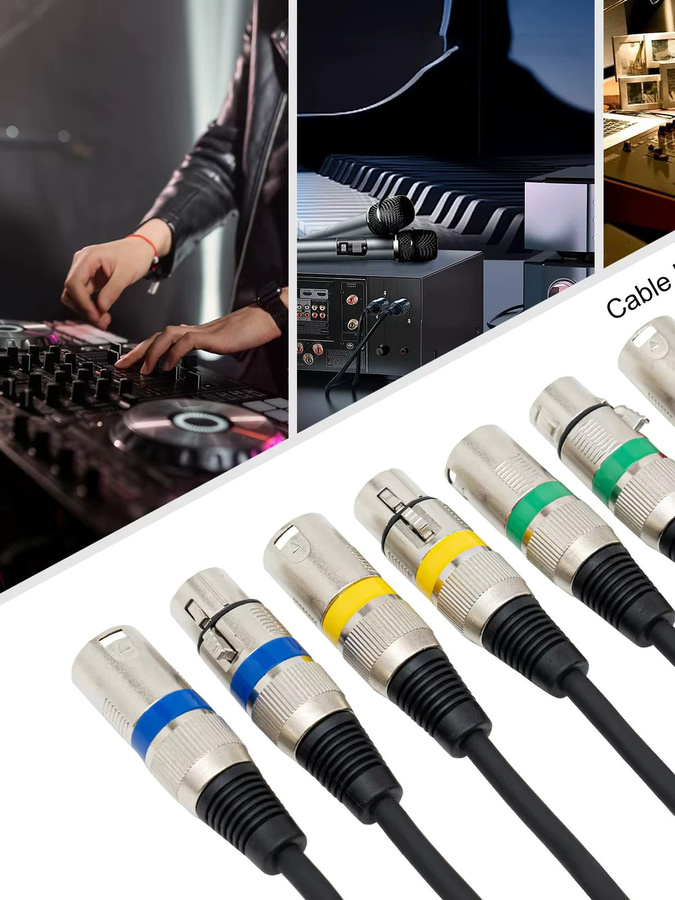Bymaocar DMX-Lichtsteuerkabel Set, 3m 3-Pin XLR-Kabel in Schwarz für DMX-Controller, Moving Heads und Verstärker - Bild 7