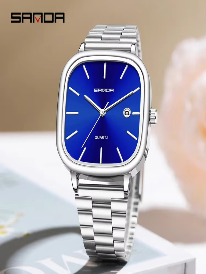 SANDA Armbanduhr, Quarz, Edelstahl, eckig, Herren - Bild 3
