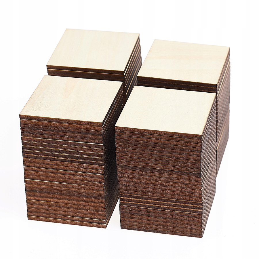 50 Stück Holzquadrate aus Pappel-Linden-Sperrholz in Naturholz, B/T/H: 10 x 10 x 10 cm - Bild 2