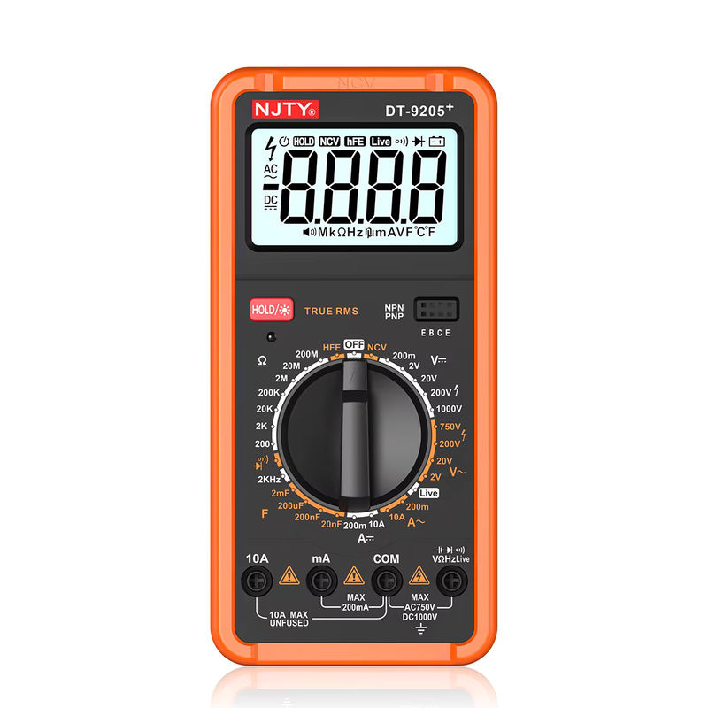 NJTY DT-9205+ Digitales Multimeter mit manueller Bereichswahl für Spannung, Strom, Widerstand und Frequenz - Bild 7