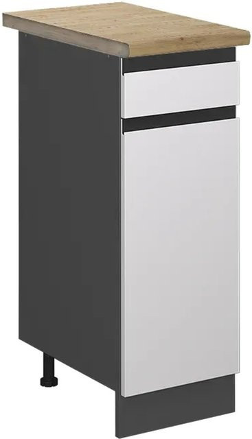 Vicco Küchenunterschrank R-Line Schubladenschrank in Weiß/Anthrazit mit Eiche-Optik, Breite: 30 cm, Höhe: 81,6 cm, Tiefe: 60 cm - Bild 1