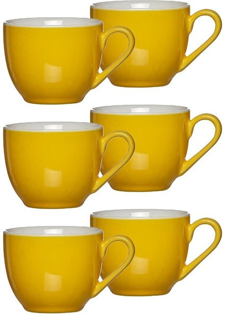 Ritzenhoff & Breker Espressotassen Doppio aus Porzellan, Gelb, 6er Set, 80 ml - Bild 1