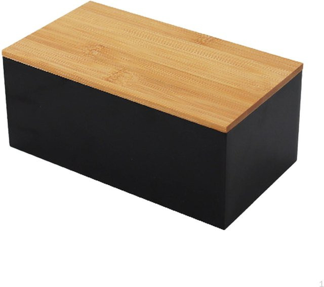 Staubdichter Badezimmer-Organizer als Kosmetik-Aufbewahrungsbox und Make-up-Halter in Schwarz und Beige - Bild 1