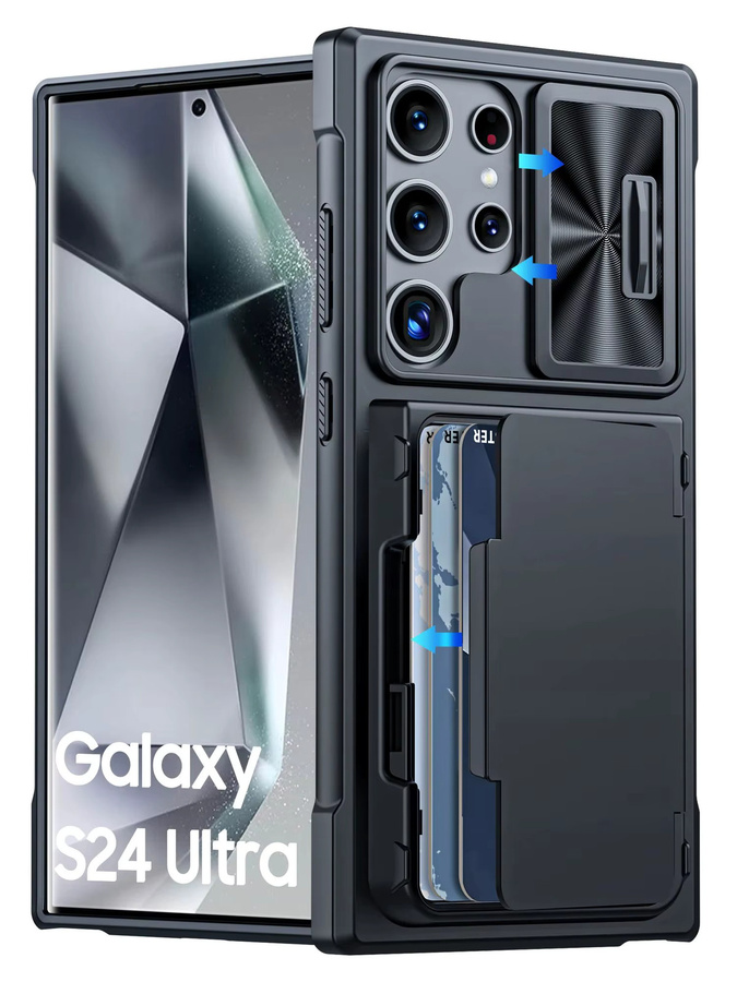 Stoßfeste Samsung S24 Ultra Handyhülle aus TPU mit Kameraschutz, Schwarz - Bild 7