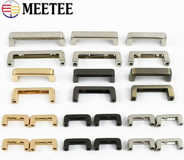 Meetee Metall Bogen Brücke Schnalle mit Schraube für Gurtband und Riemen in Gold, 4/10 Stück, 13-38mm - Bild 1