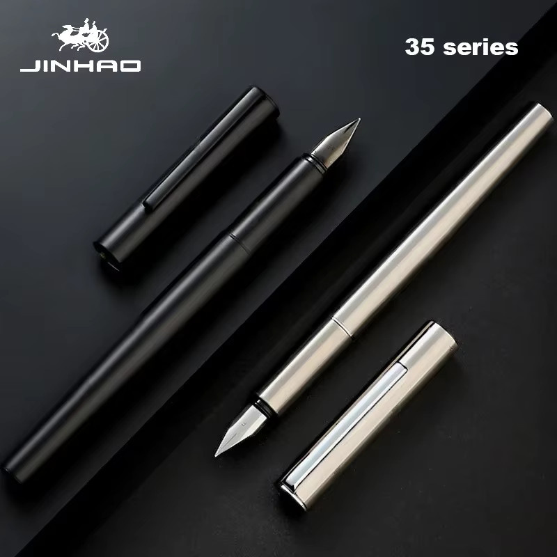 Jinhao 35 Füllfederhalter aus Stahl in Silber mit EF/F-Feder für Kalligraphie und Business - Bild 2