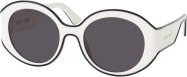 Longchamp LO 758S Sonnenbrille, Rund, Vollrand, Kunststoff, Damen, weiß, grau - Bild 1