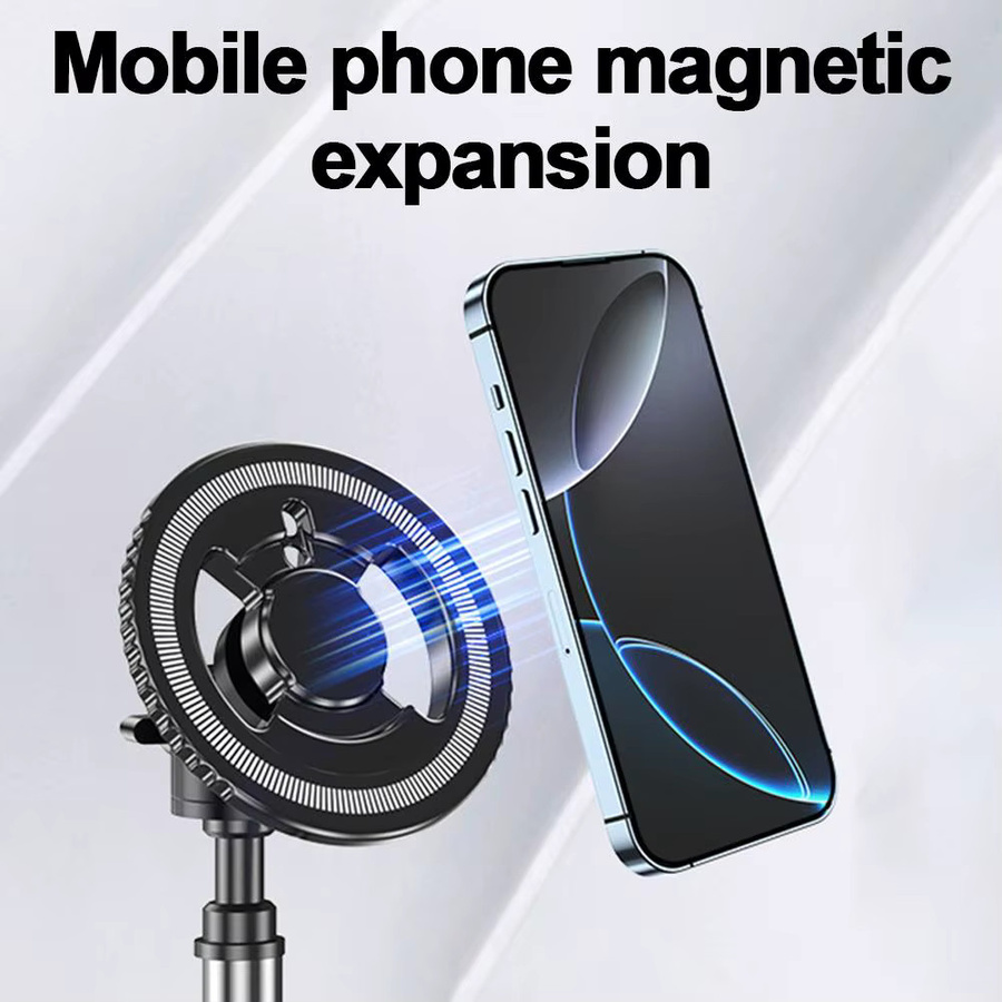 Magnetischer Handy-Ringhalter-Adapter mit 1/4 Zoll Gewinde für Telefon-Stativ-Montage, Schwarz - Bild 4