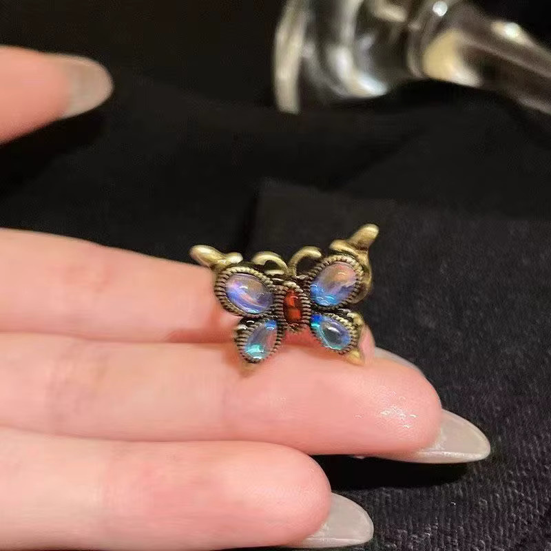imixlot Ring, Messing, Zirkonia, Gold, Damen, Vintage - Bild 2