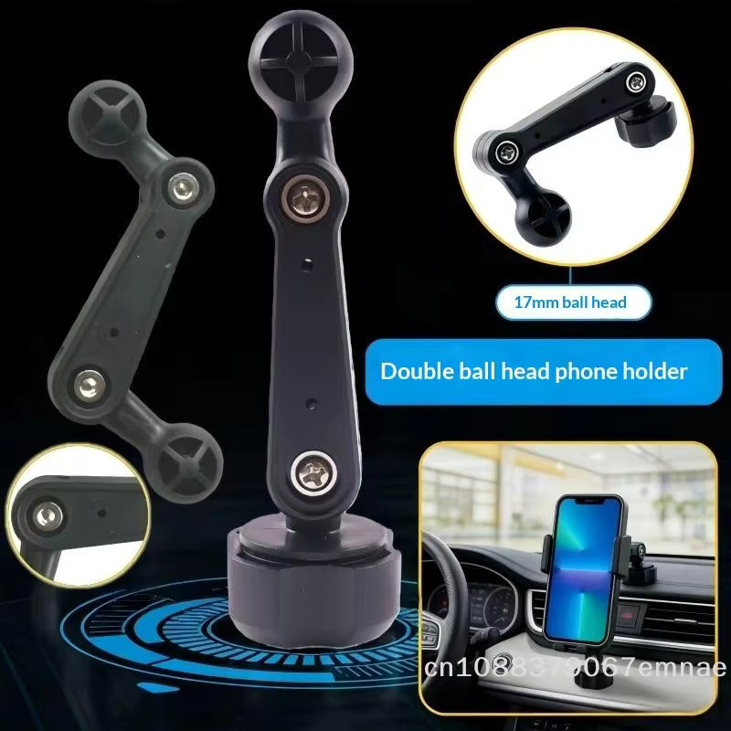 JETTING Universeller Autohandyhalter mit 17mm Kugelkopf und Verlängerungsstange, 360-Grad-Drehung und Lüftungsadapter, Schwarz - Bild 5