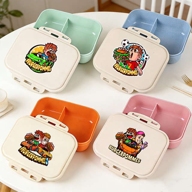 Icrimax Burgerpommes Lunchbox für Kinder und Erwachsene, tragbare Bento-Box aus Kunststoff mit Snap-Lid Verschluss - Bild 1