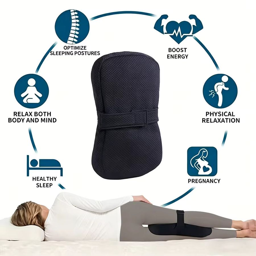 Ergonomisches Kniekissen von OOAGE in Grau für Seitenschläfer zur Linderung von Rücken-, Hüft- und Gelenkschmerzen - Bild 5