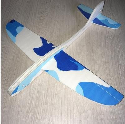 Binchi Outdoor Product Gummiband-Auswurf-Flugzeug, Schaumstoff-Gleiter-Modell, Blau, ab 3 Jahren - Bild 1