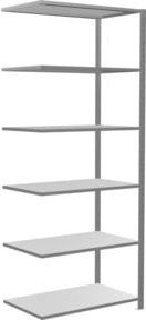Schulte Anbauregal Steckregal MULTIplus150 in Grau mit 6 Fachböden und Kreuzstrebe, verzinkt, B/T/H: 250 x 100 x 60 cm - Bild 1