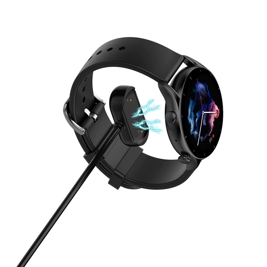 Magnetisches USB-Ladekabel für Amazfit GTR 4, GTS 4, Cheetah, T-Rex Ultra, T-Rex 2 und GTR 3/GTS 3 in Schwarz - Bild 3