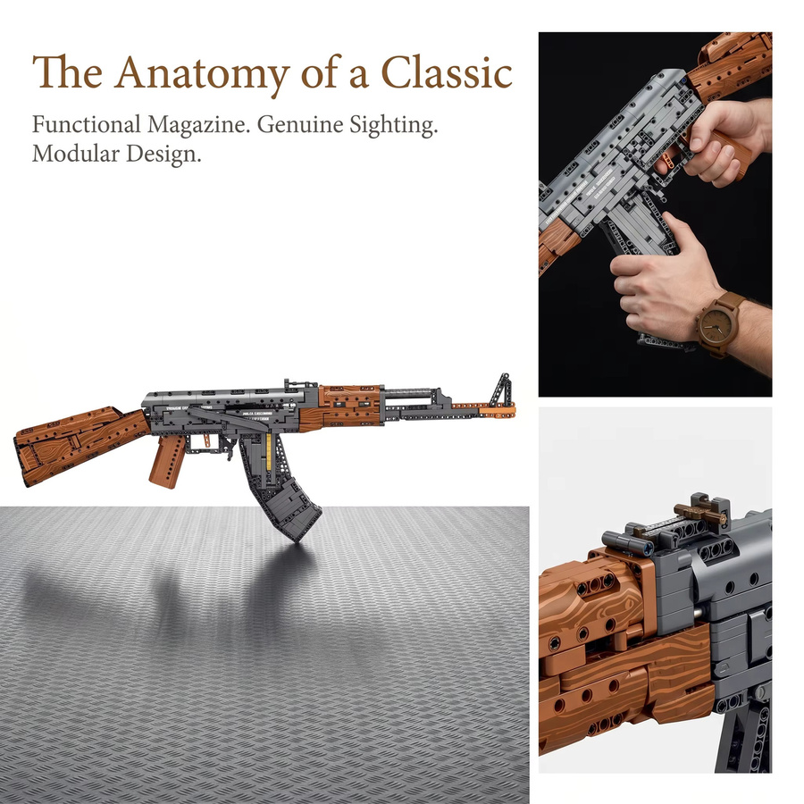 REOBRIX AK47 Sturmgewehr-Modellbausatz, Gewehr-Bausteine, ab 14 Jahre - Bild 3