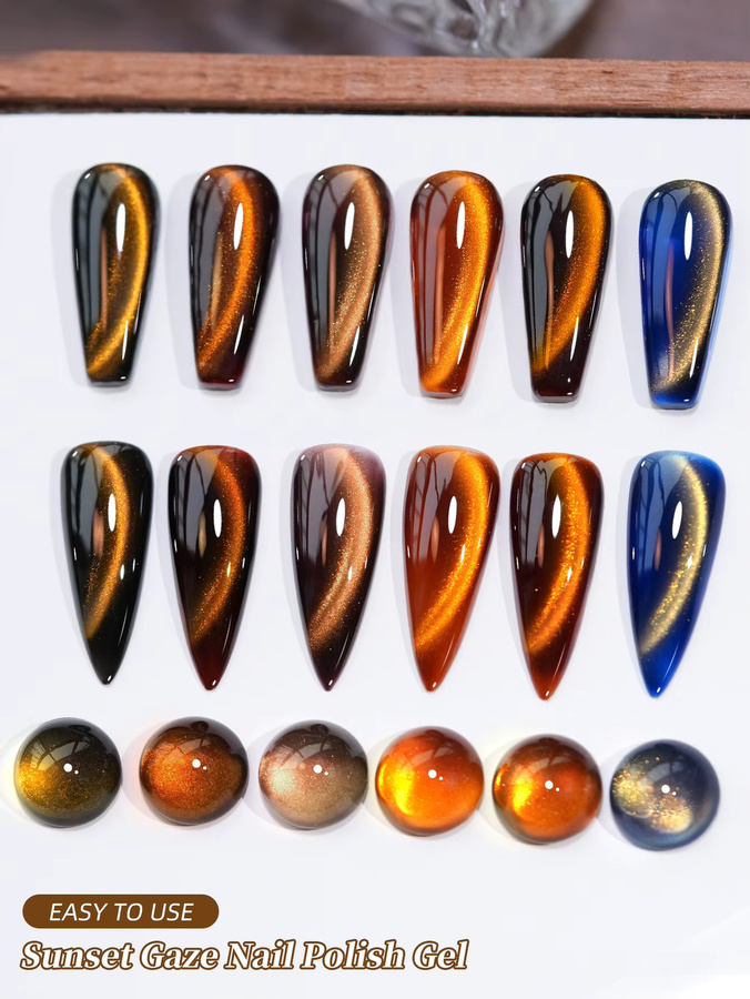 XEIJAYI Cat Eye Nagelgel-Lack, 6er-Set, 15 ml, schimmernd - Bild 4