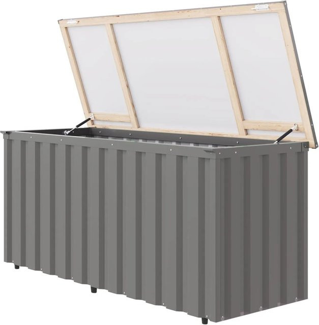 Karibu Freizeitbox Helios 2 aus Leimholz und Trapezblech in Graualuminium - Bild 1