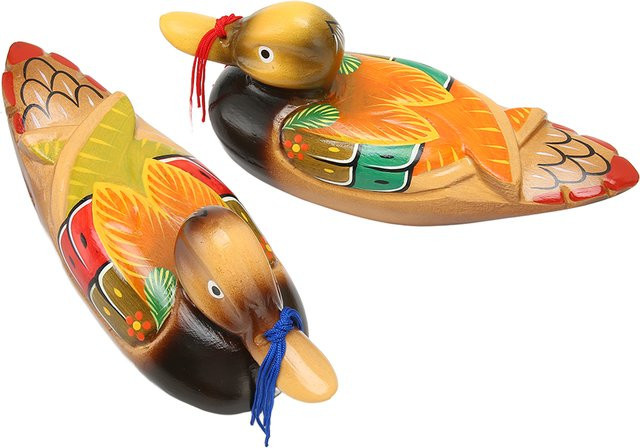 TOPINCN Paar Holz-Mandarin-Enten-Ornamente als romantische Dekoration für Hochzeitsanträge - Bild 1