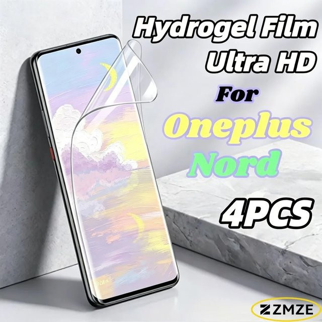 4er-Pack Hochauflösende Hydrogel-Displayschutzfolie für OnePlus Nord Serie, Transparent - Bild 1