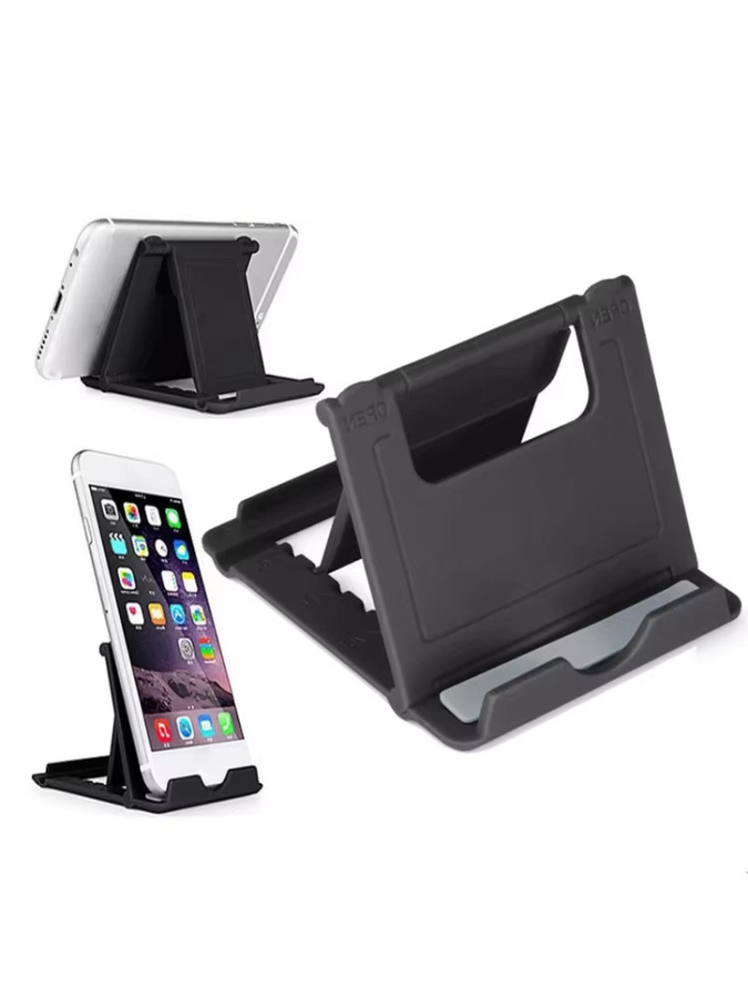 Universeller faltbarer Smartphone-Halter und Desktop-Ständer für iPad, iPhone, Samsung, Xiaomi und Huawei, Farbe: Schwarz - Bild 3
