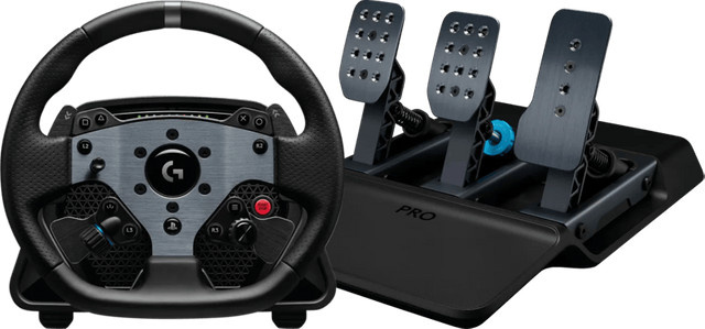 Logitech G PRO Racing Lenkrad Set mit G Pro Rennpedalen für PlayStation und PC in Schwarz - Bild 1