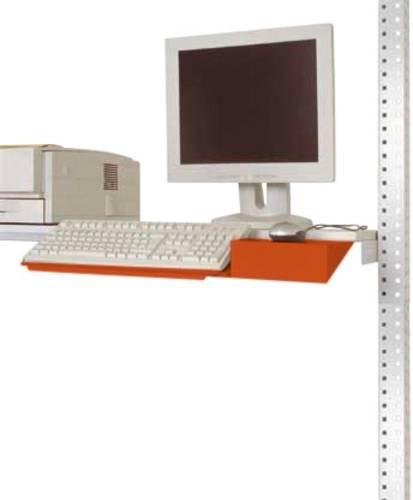 Manuflex Tastaturträger ZB3550.2001 für PACKPOOL mit Mausfläche in Rotorange RAL 2001 - Bild 1