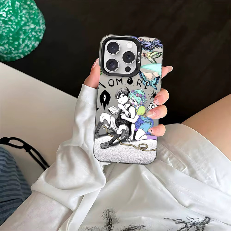 Mesuca Anime O-Omori-S Handyhülle für iPhone 11 bis 17 Pro Max Plus, Stoßfeste Rückseite in Silber und Mehrfarbig - Bild 5