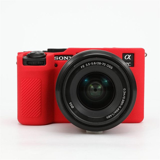 Weiche Gummi-Silikonhülle für Sony Alpha 7CR ILCE-7CR in Schwarz, Rot, Orange oder Gelb - Bild 1