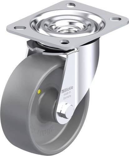 Blickle L-PO 100G-ELS Stahlblech-Lenkrolle in Grau mit 100mm Rad-Durchmesser und 250kg Tragfähigkeit - Bild 1