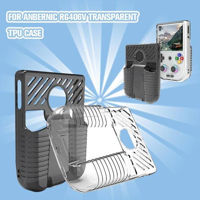 Anbernic TPU-Schutzhülle für RG 406V Spielkonsole, transparent, Anti-Drop-Schutz mit Kühlfunktion - Bild 1
