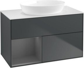 V&B Waschtischunterschrank Finion 100 in Grau lackiert, B/T/H: 100 x 50,1 x 50,1 cm - Bild 1