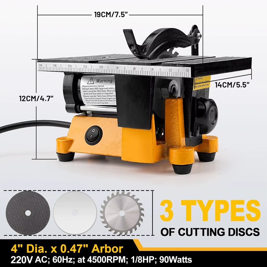DWiusty Mini-Tischkreissäge als tragbare elektrische Gehrungssäge für DIY und Holzbearbeitung - Bild 6