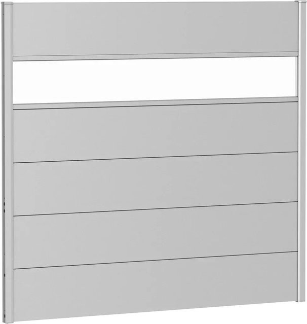 Biohort Wandpaneel Sichtschutz aus feuerverzinktem Stahlblech mit Acrylglas, Silber-Metallic, B: 150 cm, H: 137 cm - Bild 1