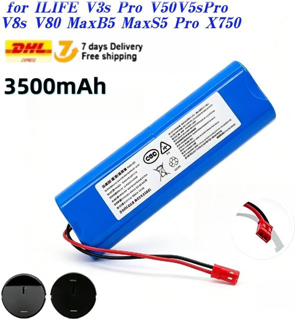 ILIFE Ersatzakku PX-B010 Lithium-Ionen-Akku 14,4V 3500mAh in Blau für ILIFE V3s Pro V5s Pro V8s V8 - Bild 1