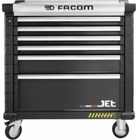 Facom Werkstattwagen JET.6NM4AS in Schwarz mit 6 Schubfächern, 4 Modulen, Arbeitsplatte und Rollen - Bild 1
