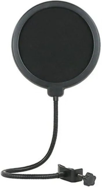 VIKEFON Metall Pop-Filter Universal Mikrofon-Windschutz in Schwarz für Studio-Aufnahmen und Kondensatormikrofone - Bild 1