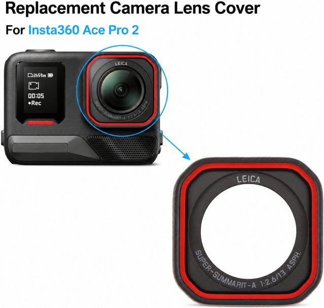 Insta360 Ersatz-Kameralinsenschutzglasabdeckung für Ace Pro 2 in Schwarz - Bild 1