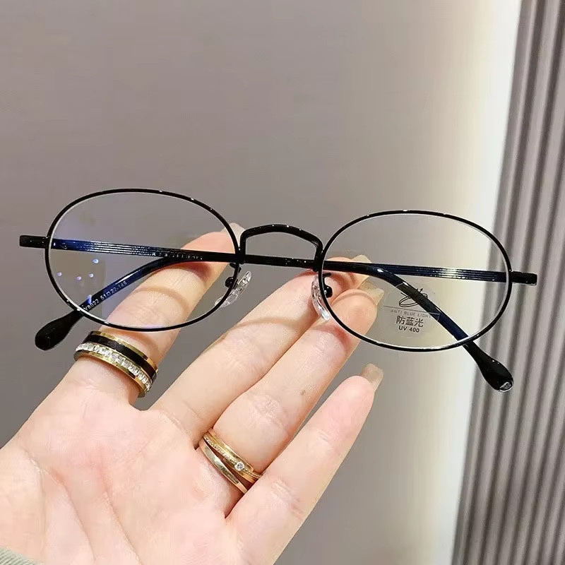 MDOD Korrektionsbrille, Rund, Metall, Vollrand, Unisex, Blaulichtfilter - Bild 3