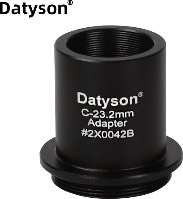 Datyson C-Mount Adapter Konverter von 23,2mm auf C/CS-Mount für CCTV-Kameras und Mikroskope in Schwarz - Bild 1