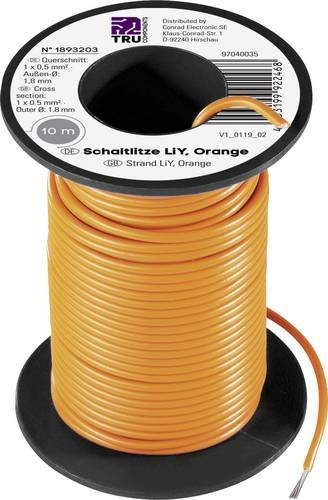 TRU COMPONENTS Litze LiY 1 x 0,50 mm² Orange 10 m - Bild 1