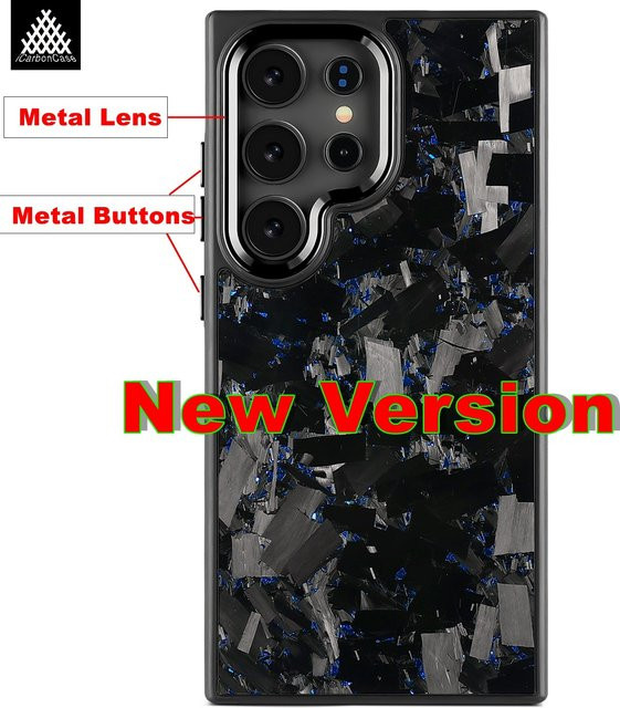 Magnetische Carbon Schutzhülle für Samsung Galaxy S23 S24 S25 S26 Ultra und S25 Plus mit MagSafe Kompatibilität in Schwarz und Silber - Bild 1