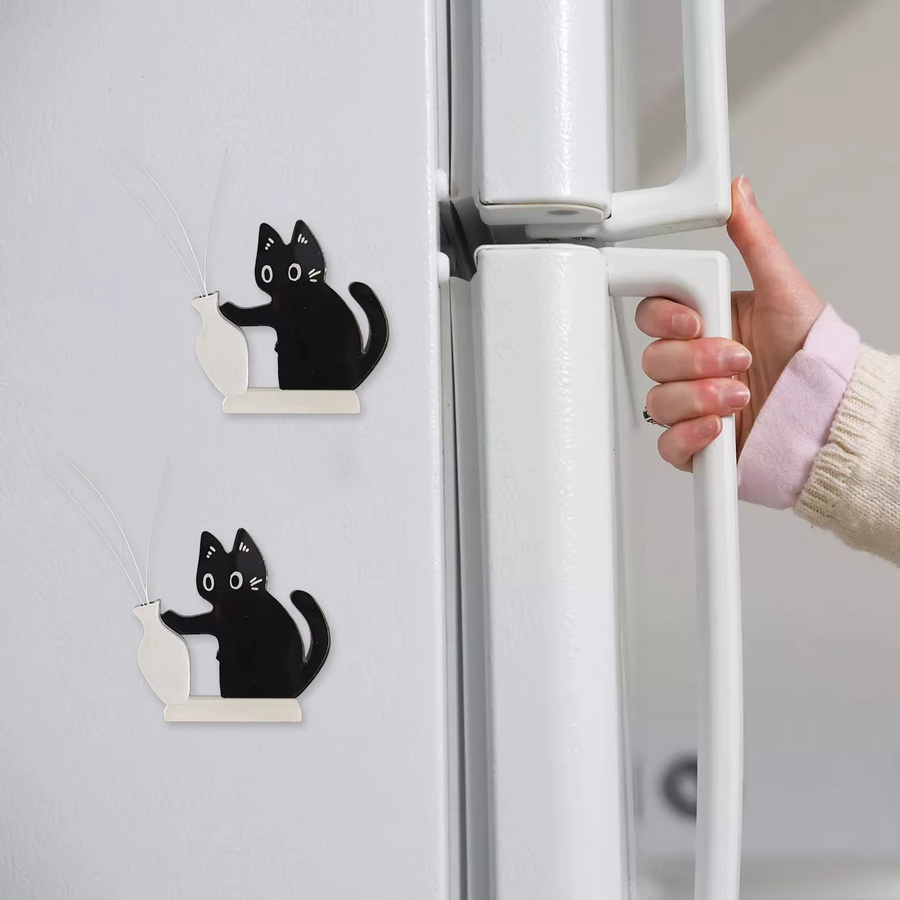 APWIKOGER Acryl Katzenbart-Sammlungsornamente Magnetische Cartoon-Katzenhaar-Aufbewahrungsbox in Schwarz - Bild 2